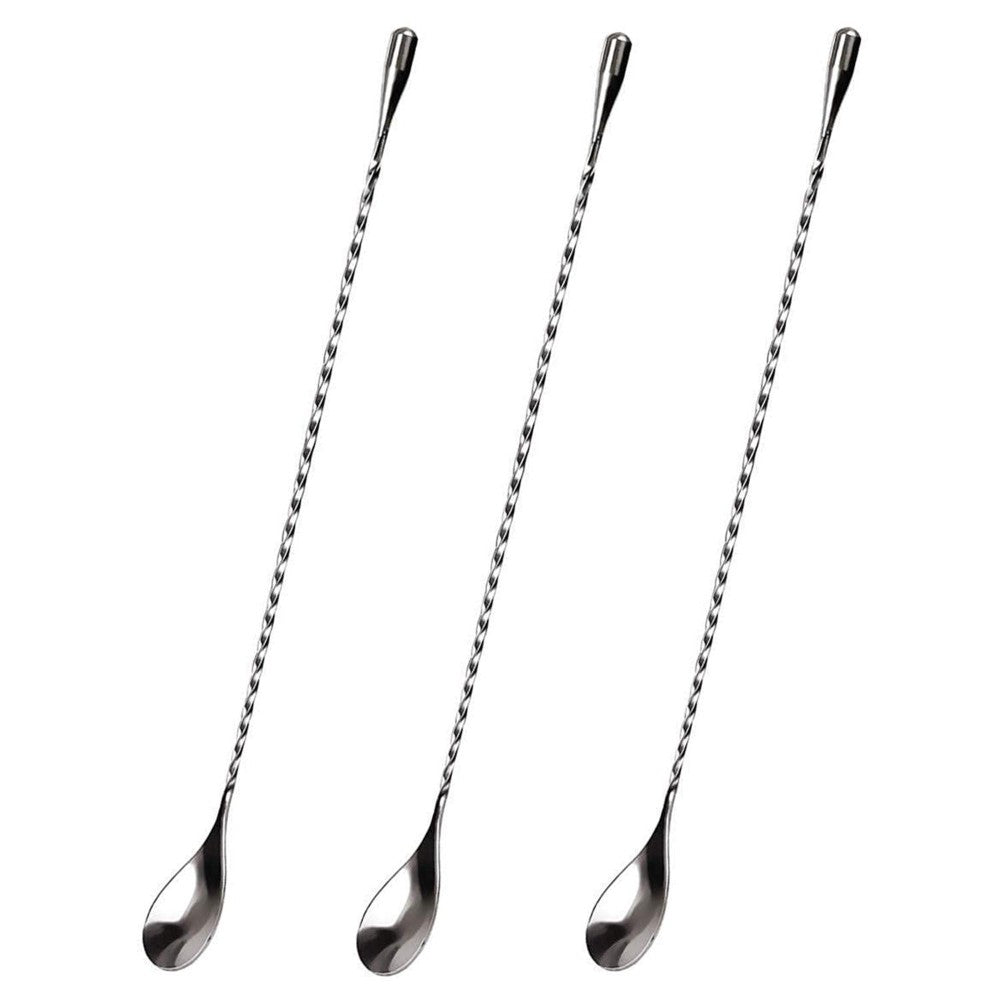 Stainless Steel Twisted Bar Spoon, Set of 3