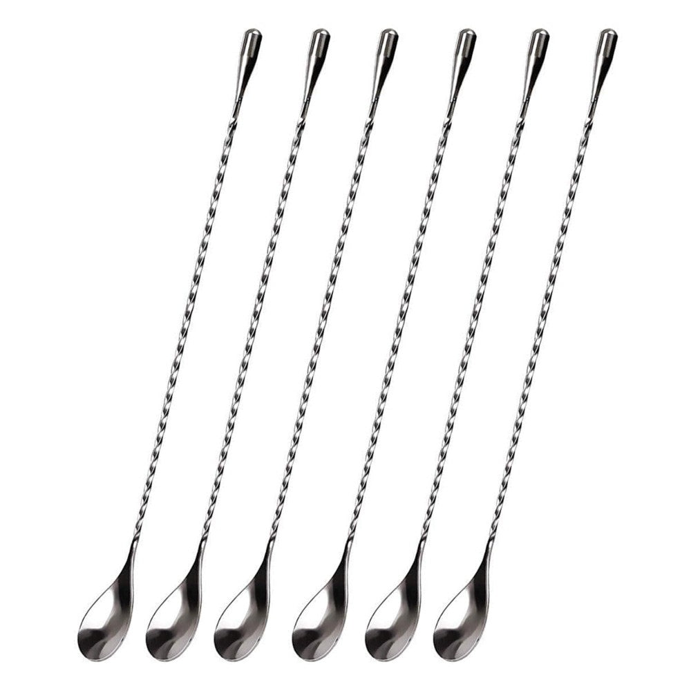 Stainless Steel Twisted Bar Spoon, Set of 6