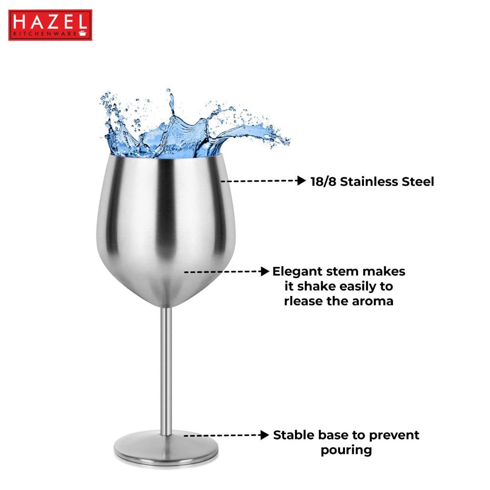 Stainless Steel Wine Goblet Glass, 250 ML