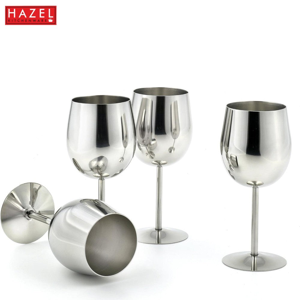 Stainless Steel Wine Goblet Glass, 250 ML (Set of 6)