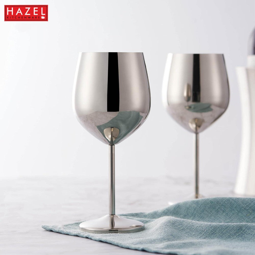Stainless Steel Wine Goblet Glass, 250 ML (Set of 6)