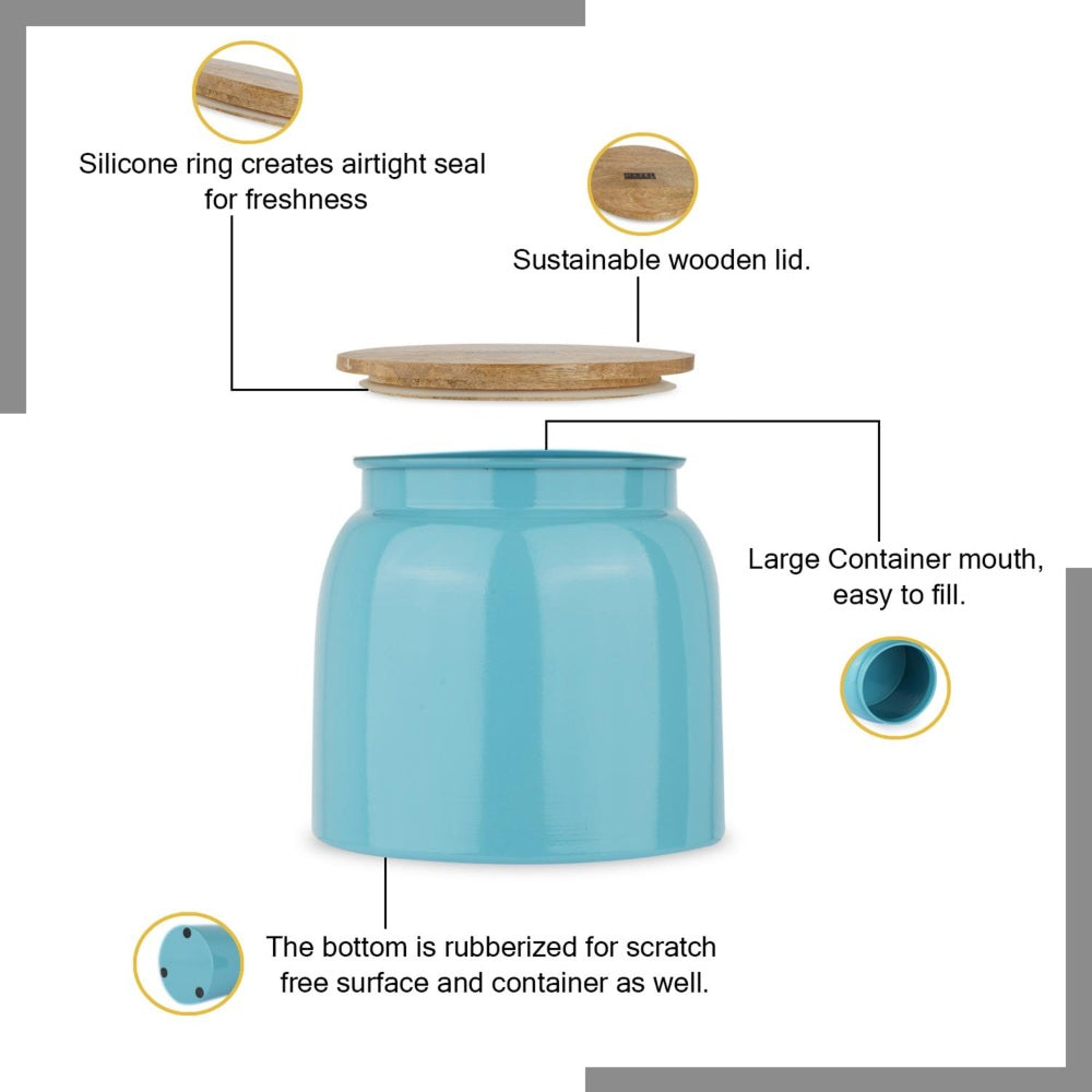 Snack Box with Airtight Lid -   2450 ML (Blue)