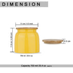 Storage Container with Airtight Lid -   750 ML (Yellow)
