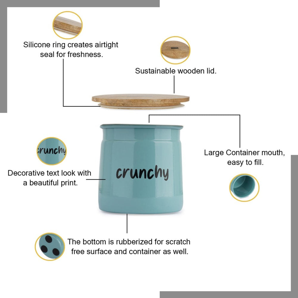 Airtight Containers for Snacks -   225 ML (Teal)