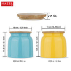 Storage Containers for Kitchen - Set of 2, Yellow and Blue (2450 ML)