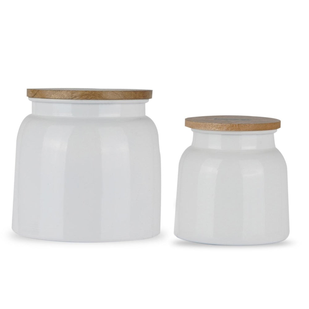 Storage Containers for Kitchen - Set of 2, White ( 750 ML, 2450 ML)