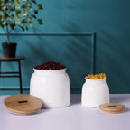 Storage Containers for Kitchen - Set of 2, White ( 750 ML, 2450 ML)