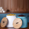 Storage Containers for Kitchen - Set of 2, White & Blue (2450 ML)