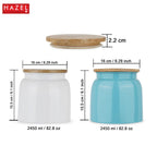 Storage Containers for Kitchen - Set of 2, White & Blue (2450 ML)