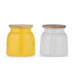 Storage Containers for Kitchen - Set of 2, Yellow & White (750 ML)