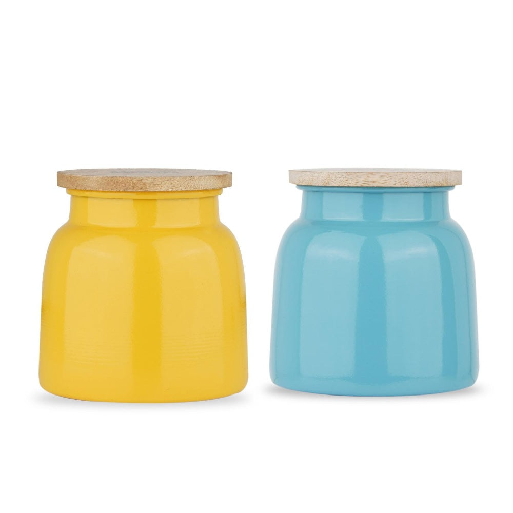 Storage Containers for Kitchen - Set of 2, Yellow & Blue (750 ML)