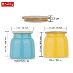 Storage Containers for Kitchen - Set of 2, Yellow & Blue (750 ML)