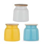 Airtight Containers for Snacks - Set of 3, Yellow, White & Blue (750 ML)