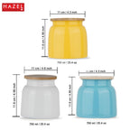 Airtight Containers for Snacks - Set of 3, Yellow, White & Blue (750 ML)