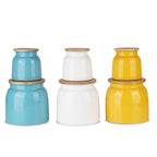 Airtight Containers for Snacks - Set of 6, Yellow, White & Blue( 750 ML, 2450 ML)