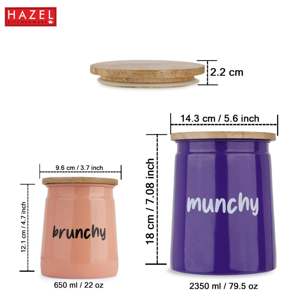Airtight Snack Storage Jars Combo, 2350 ml 650 ml - Set of 2