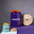 Airtight Containers for Snacks - Set of 2, , Purple & Teal (2350 ML, 225 ML)