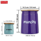 Airtight Containers for Snacks - Set of 2, , Purple & Teal (2350 ML, 225 ML)