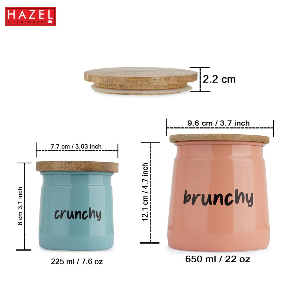 Airtight Snack Storage Jars Combo, 650 ml 225 ml - Set of 2
