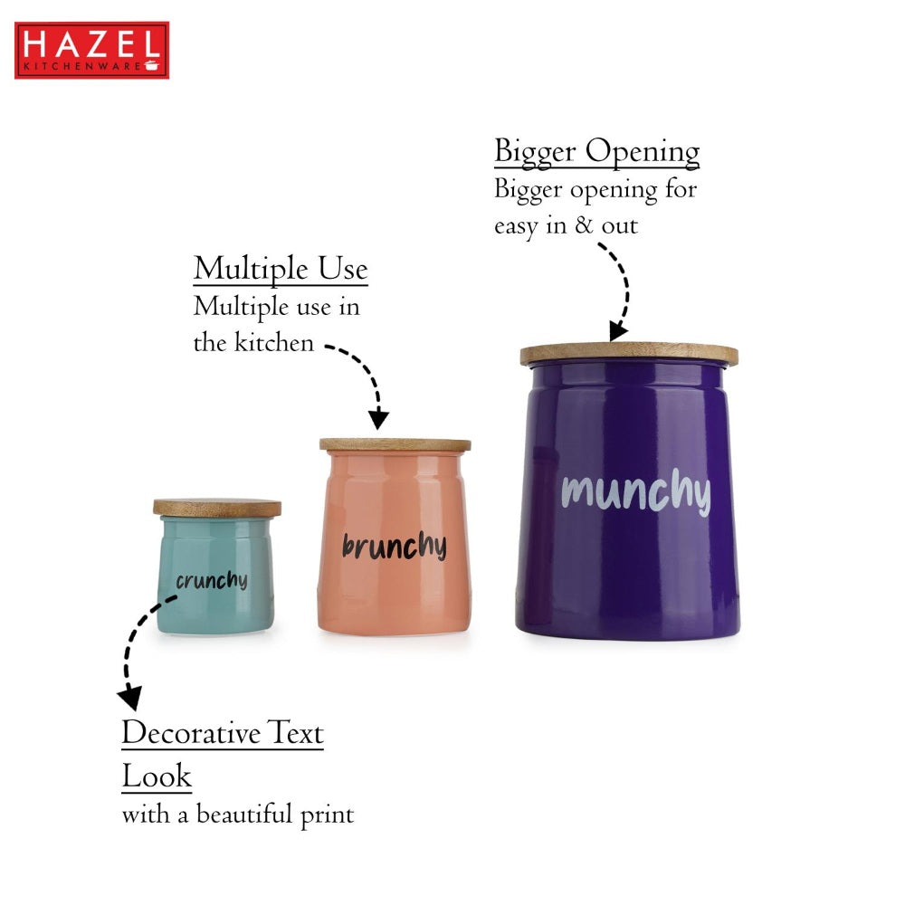 Airtight Snack Storage Jars Combo, 2350 ml 650 ml 225 ml - Set of 3