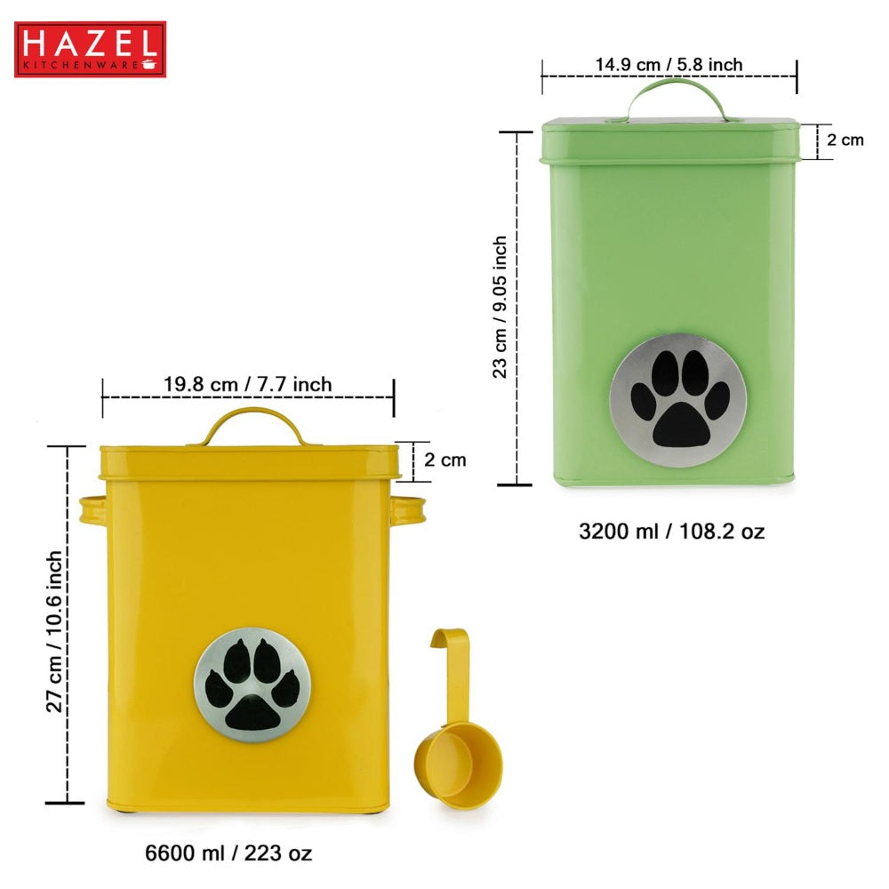 Airtight Pet Food Storage Containers with Lid, 6600 ml & 3200 ml - Set of 2