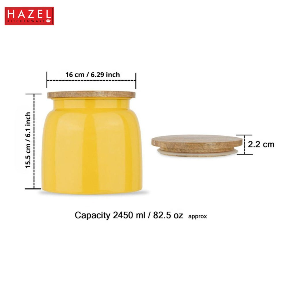 Storage Container with Airtight Lid -   2450 ML (Yellow)