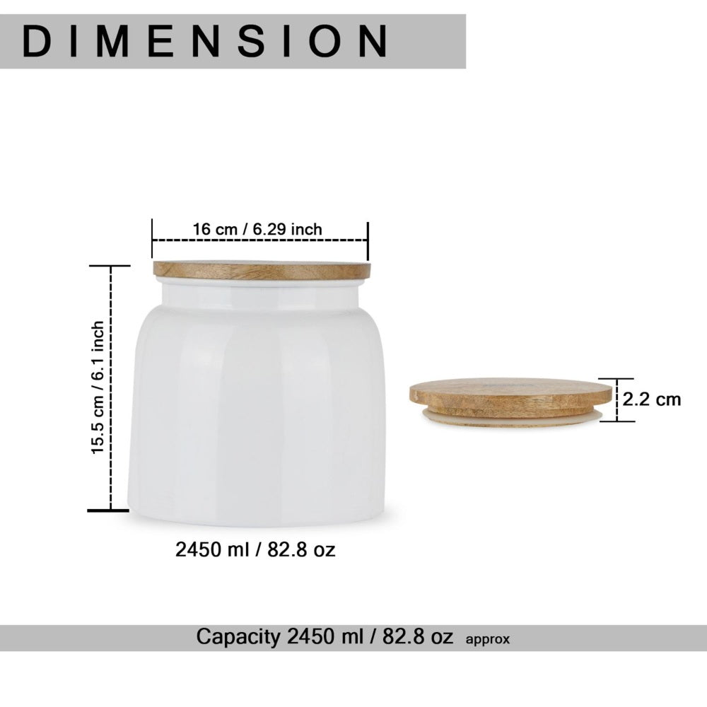 Snack Container with Airtight Lid -   2450 ML (White)