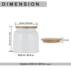 Snack Container with Airtight Lid -   2450 ML (White)