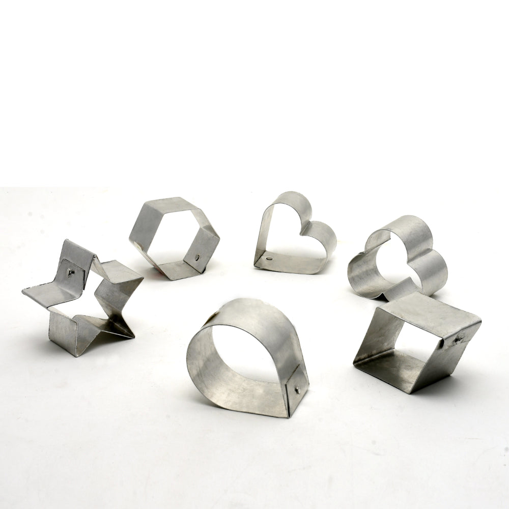 Small Aluminium Biscuits/Cookie Cutter - Set Of 6