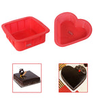 Small Silicone Square & Heart Shape Cake Mould, Set of 2