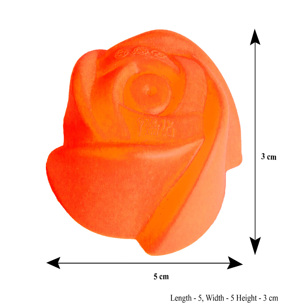 Silicone Rose Shape Muffin Mould , 6pcs - Orange