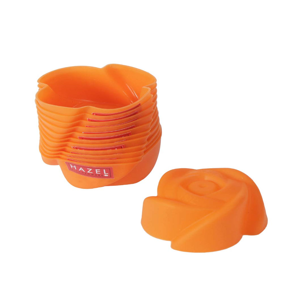 Silicone Rose Shape Muffin Mould , 12pcs - Orange
