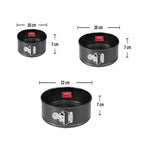 Aluminium Non Stick Springform Cake Mould – Set of 3 (500, 750, 1000 ML) with product details and measurements