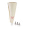 Reusable Piping Bag with 3 Nozzles, 25 cm, White