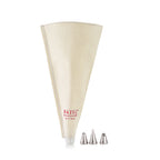 Reusable Piping Bag with 3 Nozzles ? 35 cm, White