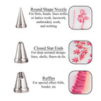Cake Nozzle Set (3 pcs) – N2 Round, N8 Star, N15 Rufflee