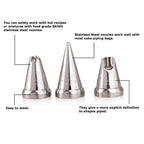 Cake Nozzle Set (3 pcs) – N2 Round, N8 Star, N15 Rufflee