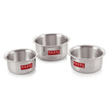 Aluminium Flat Bottom Patila (Tope) of 3, 1125 ML, 1400ML, 2000 ML
