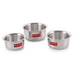 Aluminium Flat Bottom Patila (Tope) of 3, 1125 ML, 1400ML, 2000 ML