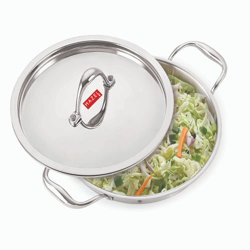 Triply Kadhai with Lid, Induction Bottom - 2.6 L , 24.5 cm