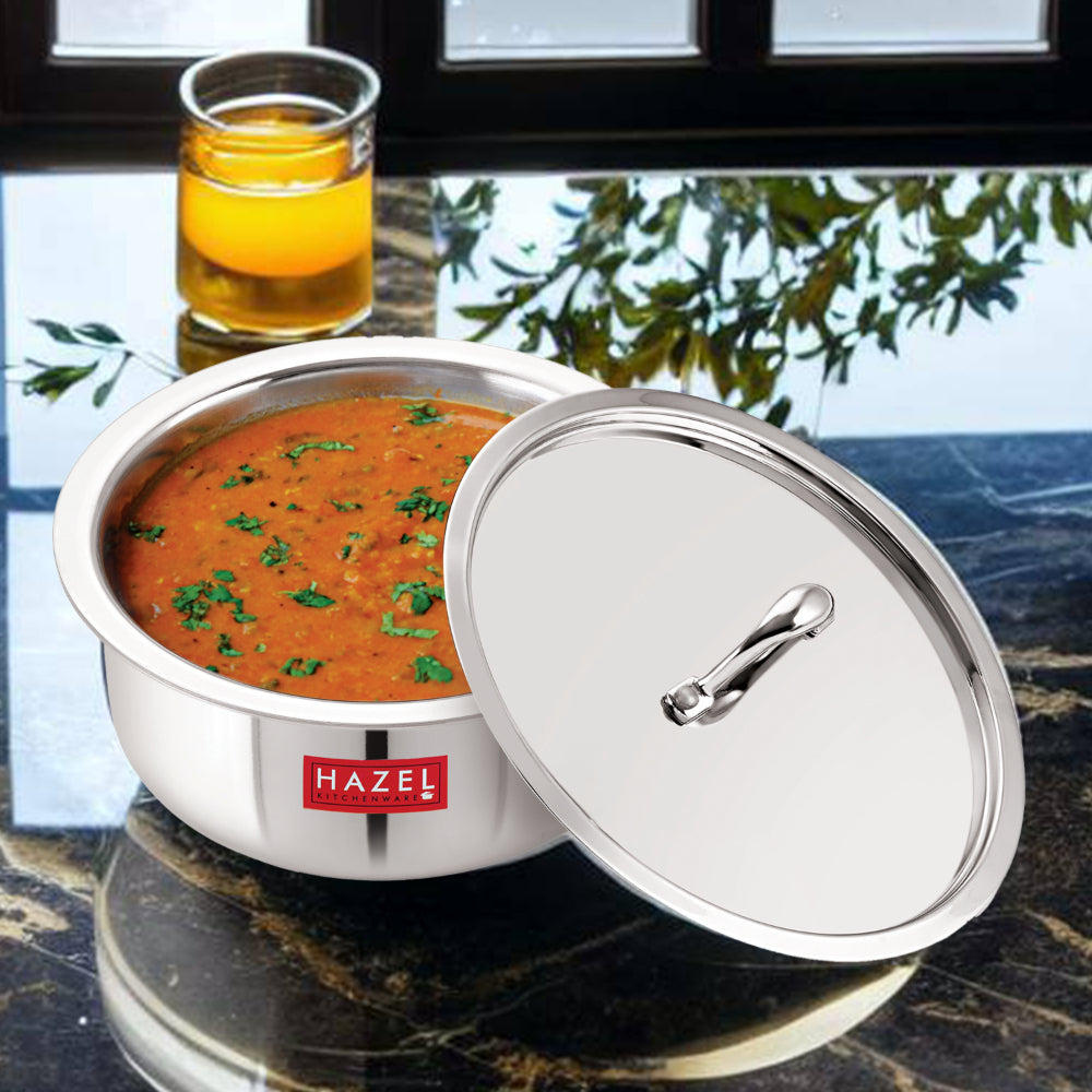 Triply Stainless Steel Induction Bottom Tope With Steel Lid, 4.6 L, 23 cm