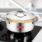 Triply Stainless Steel Casserole With Lid, 3.2 L, 20.5 cm |Induction Base Cook and Serve Pot