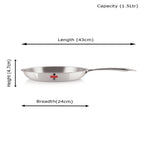 Triply Stainless Steel Induction Bottom Fry Pan with Lid, 1.5 L, 22 cm