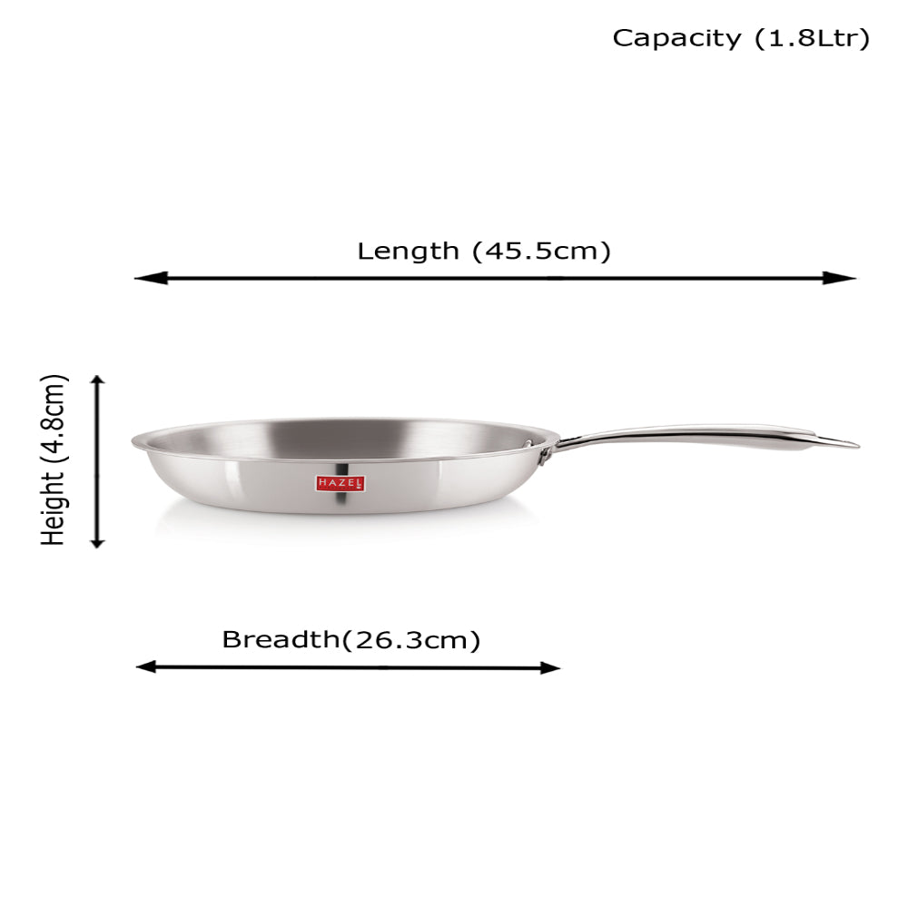 Triply Stainless Steel Non-Stick Fry Pan, Induction Compatible Steel