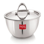 Triply Stainless Steel Induction Bottom Kadhai & Tasla With Steel Lid, 3 L