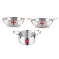 Triply Stainless Steel Induction Bottom Kadhai and Tasla -1.5 L, Tope With Handle 3.6 L  ( Set of 3)