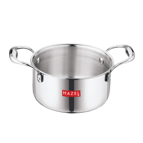 Triply Stainless Steel Induction Bottom Tope , Tope With Handle - 3.6 L and Kadhai - 1.5 L ( Set of 3)