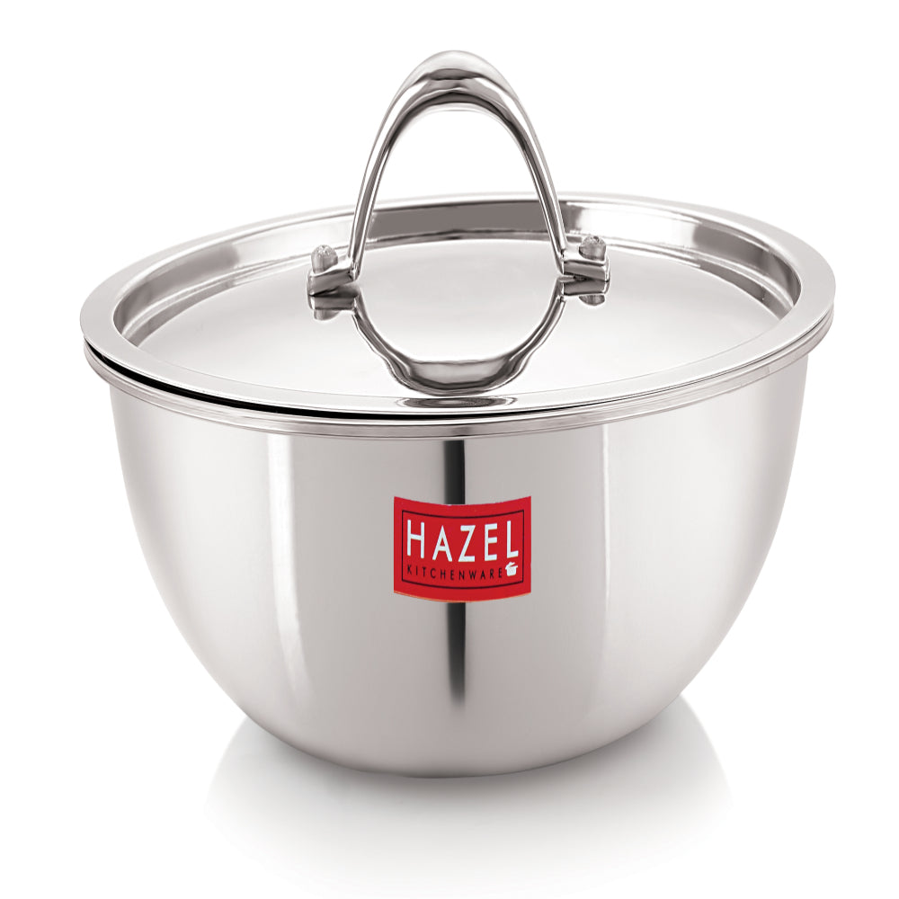 Triply Stainless Steel Induction Bottom Tope, Patila With Handle 4.6 L, Tasra 2 L With Steel Lid  ( Set of 3)
