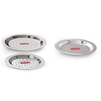 HAZEL Stainless Steel Lid with Hole – Set of 3, 12.3, 13.5, 14.8 cm
