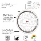 HAZEL Stainless Steel Cover Lid with Hole – Set of 3, 21.2, 22.3, 24.2 cm